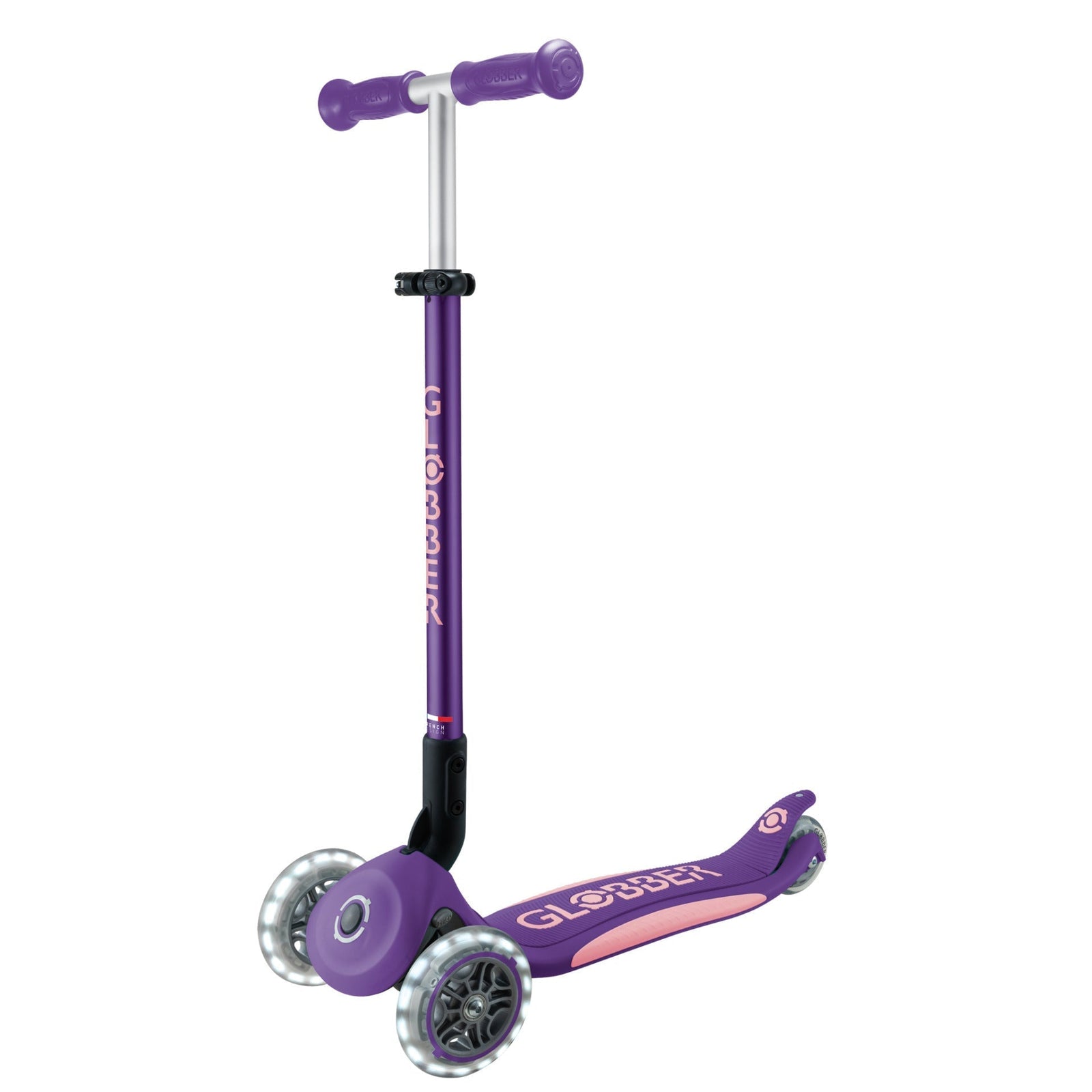 Globber Primo Foldable Plus Lights V2 發光車輪摺疊兒童滑板車-Dark Purple-Suchprice® 優價網