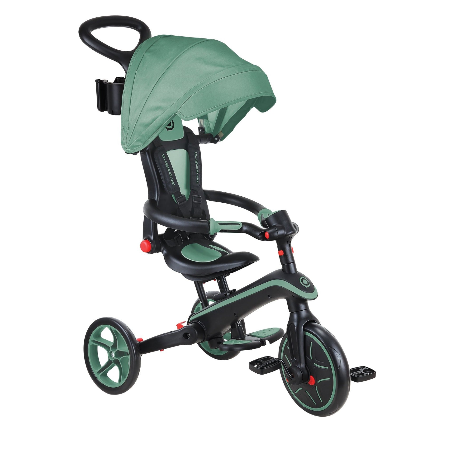 Globber Explorer Trike Foldable 4 in 1 可摺疊三輪車-Olive-Suchprice® 優價網