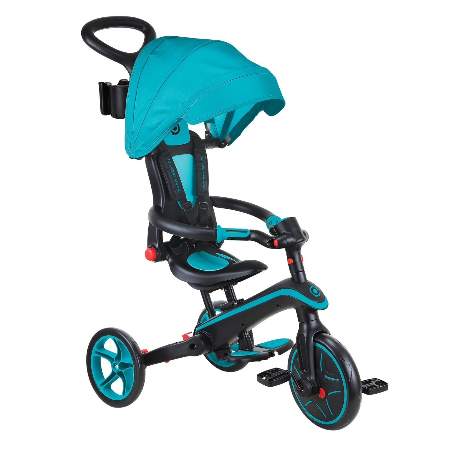 Globber Explorer Trike Foldable 4 in 1 可摺疊三輪車-Teal-Suchprice® 優價網