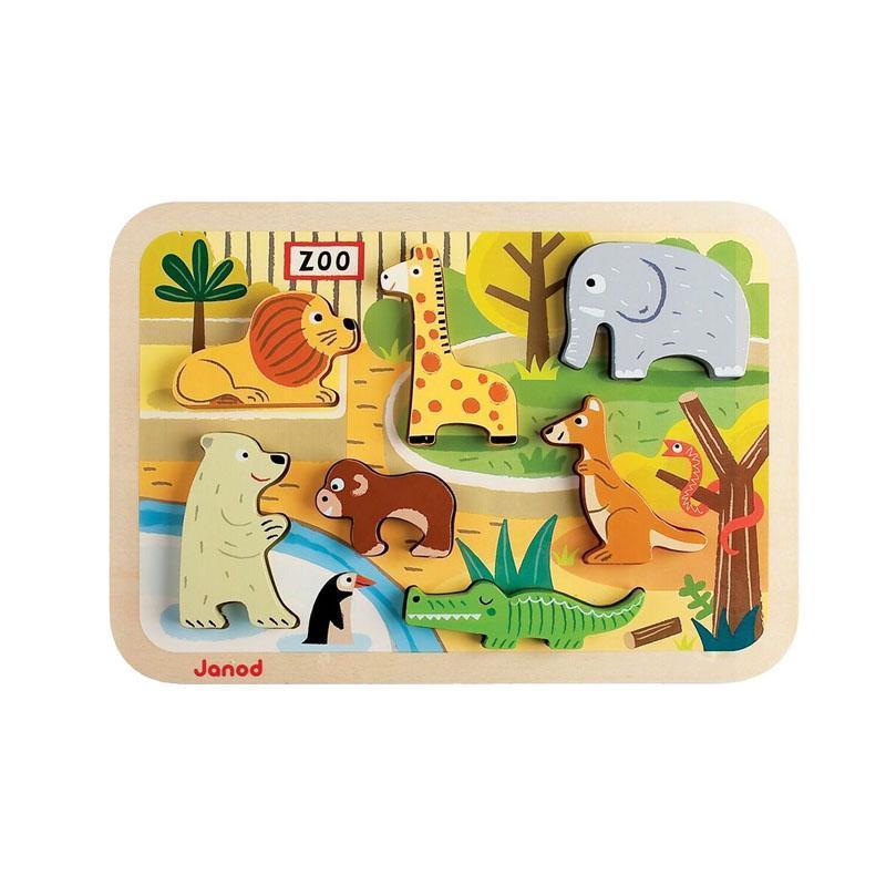 Janod 幼兒木製拼圖 18-36個月 法國品牌-動物園-Suchprice® 優價網