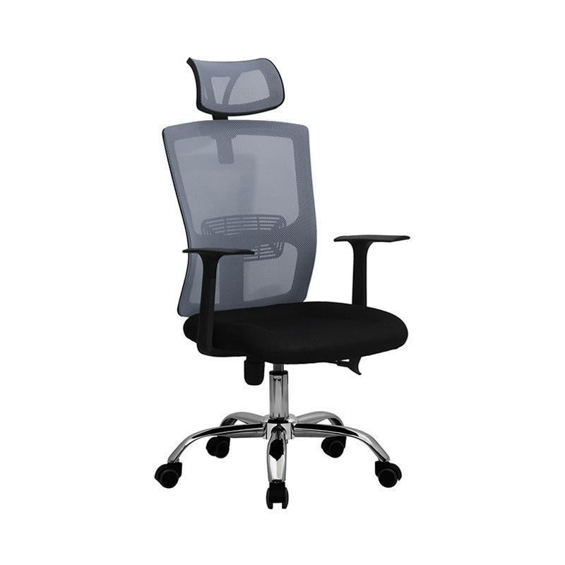 ProWork® D37 辦公椅 電腦椅 電鍍鋼腳-灰色 Grey-自己裝(紙箱包裝)-Suchprice® 優價網